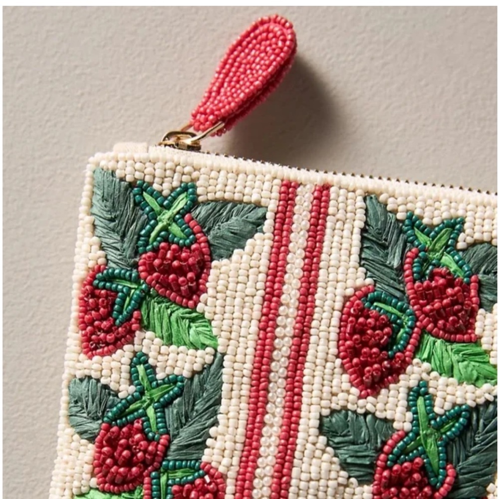 ANTHROPOLOGIE Fiona Beaded Strawberry Clutch - Picture 3 of 6